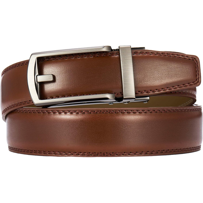 Чоловічий шкіряний ремінь CHAOREN з автоматичною пряжкою, 32 мм, для бізнесу та офіційних заходів, без отворів, розмір 100-110 см (загальна довжина 125 см)