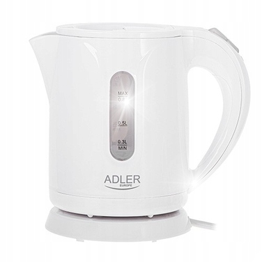 Електричний чайник Adler AD1371W, 850 Вт, 0,8 л, білий