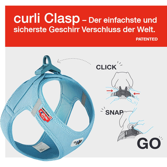 Жилет-шлейка Glow curli Clasp з світловідбиваючим покриттям, сірий, розмір M