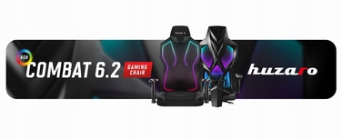 Ігрове крісло Huzaro Combat 6.2 RGB, тканина, чорне