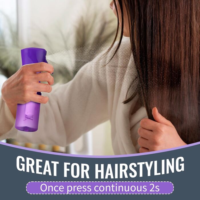 Набір для догляду за волоссям: щітка для розплутування з пульверизатором 200 мл, щітка для волосся з натуральної щетини, набір з 3 шт. для створення об'єму, двостороння щітка (фіолетовий)