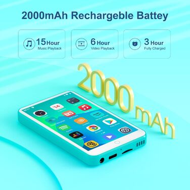 MP3 плеєр Oilsky 80GB з Bluetooth, WiFi, Android 9.0, 4