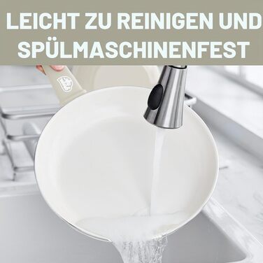 Набір керамічного посуду GreenLife Soft Grip (8 предметів), антипригарне покриття без PFAS, колір Cream
