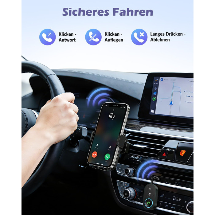 Bluetooth 5.3 адаптер 2-в-1: трансмітер та ресивер для передачі аудіо, чорний