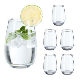 Relaxdays Set of 6 Decorative Drinking Glasses