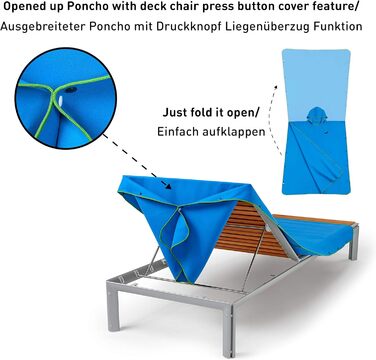 Fit-Flip Strandponcho for Surfers - Poncho Towel Quick-Drying Microfiber - Changing Aid Beach - Surf Ponchos Ultralight - Bathing Poncho for Adults