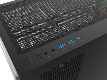 Thermaltake View 270 Plus WS TG ARGB: Корпус ПК Midi-Tower з темперованим склом, деревом, 3 вентилятори ARGB, USB-C, підтримка радіатора 360мм, чорний