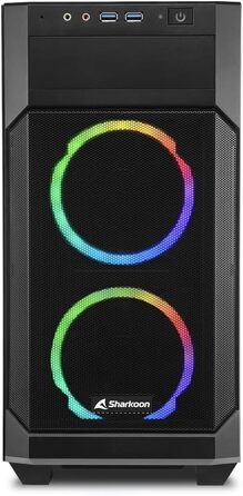 Корпус для ПК Sharkoon V1000 RGB Micro Tower, Micro-ATX, чорний