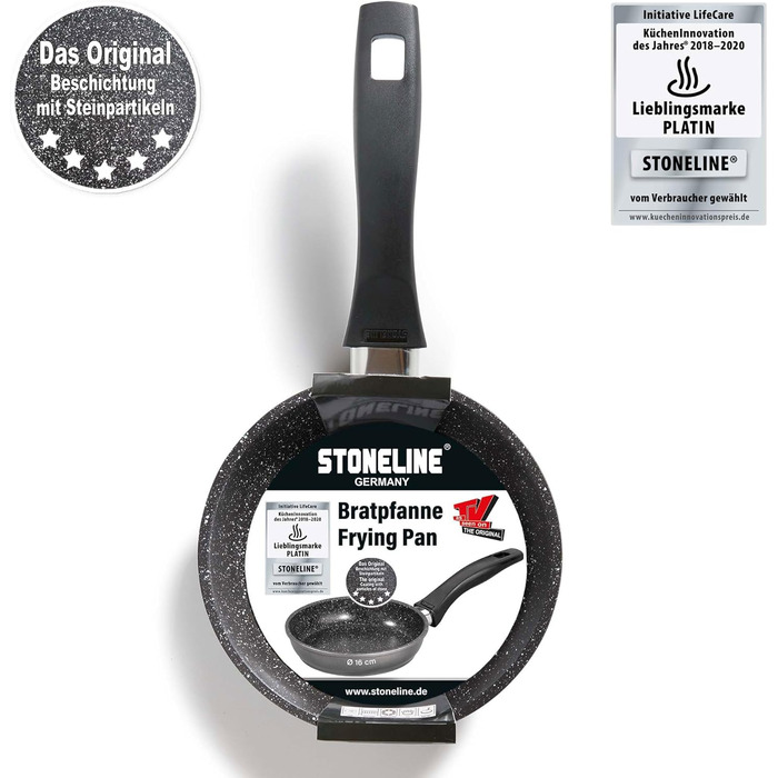 Сковорода STONELINE 16 см з антипригарним покриттям (камінь), для індукційних плит, сіра