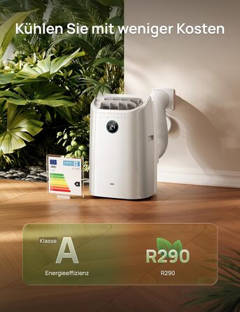 Портативний кондиціонер DREO 10000 BTU з охолодженням без дренажу, керуванням через додаток/голос/пульт, таймером 24 год та функцією вентилятора та осушувача повітря, AC515S