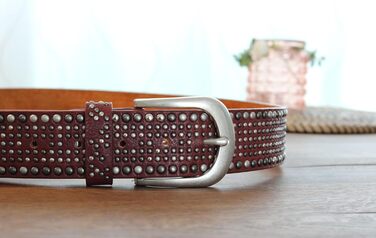 Жіночий широкий ремінь Irisaa з заклепками в вінтажному стилі, джинсовий ремінь 105 см, срібний