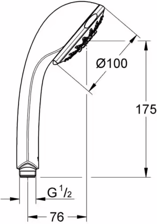 GROHE Relexa 100 Five - Hand Shower (5 Spray Patterns, Durable Surface, Anti-Limescale System), chrome, 28796000
