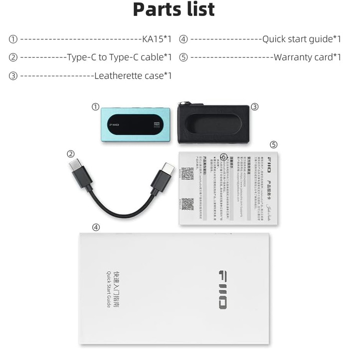 Портативний ЦАП та підсилювач навушників FiiO KA15 (чорний)