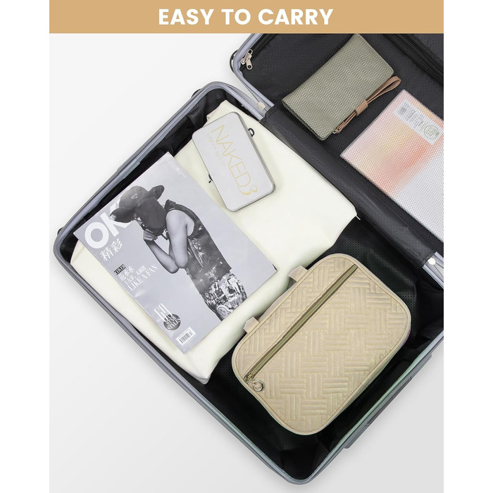 Сумка для косметики OVEVOOK водонепроникна, велика, з гачками, для жінок (Темний хакі, M)