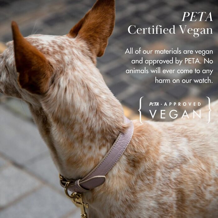 Нашийник для собак Nina Woof Milan з веганської шкіри, м'який, регульований, з крокодиловим тисненням, фіолетовий, розмір M, обхват шиї 38–48 см