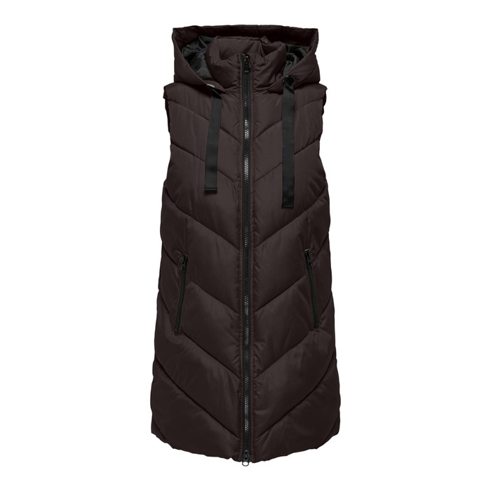 Жіноча степкова жилетка JACQUEINE de YONG JDY JDYSkyar з капюшоном, шоколадний торт (XL)