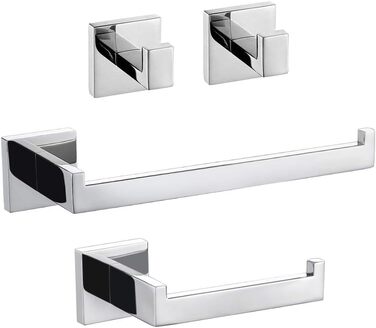 Stainless Steel Toothbrush Holder Bath Drinking Glass Tumbler with Holder Wall Mount, Polished Surface, K7007P (Set of 4)