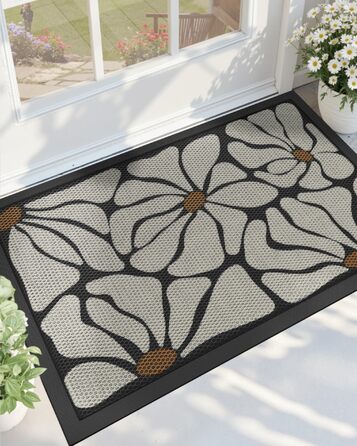 Придверний килимок COLOR&GEOMETRY для вулиці 43 x 76 см, протибрудний та антиковзаючий килим для вхідної групи, бежевий