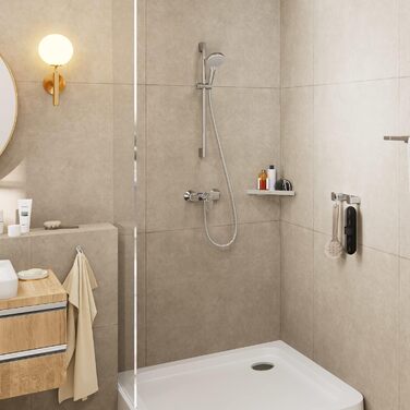 Hansgrohe Vernis Blend Shower Set, water-saving showerhead with shower hose and shower rail 0.65m, handheld shower with 2 spray patterns, chrome