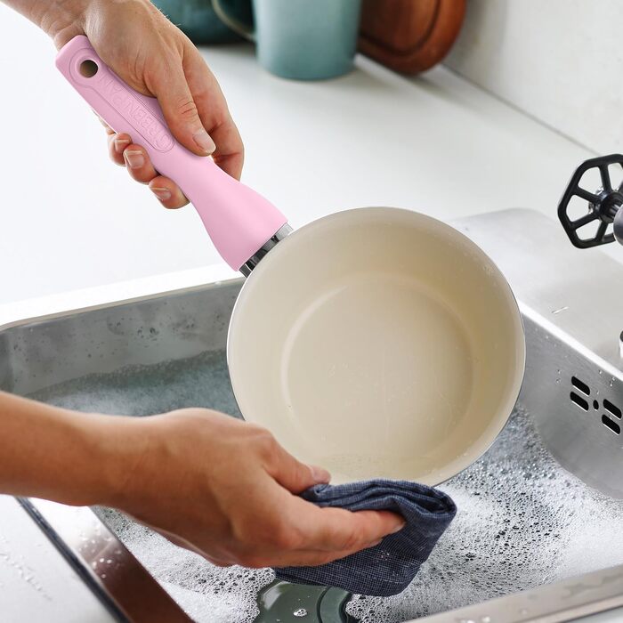 Набір сковорідок GreenPan Rio, рожевий (3 шт.), діаметр 17.8, 24.1, 27.9 см, антипригарне покриття Ceramic, без PFAS, для плити та духовки