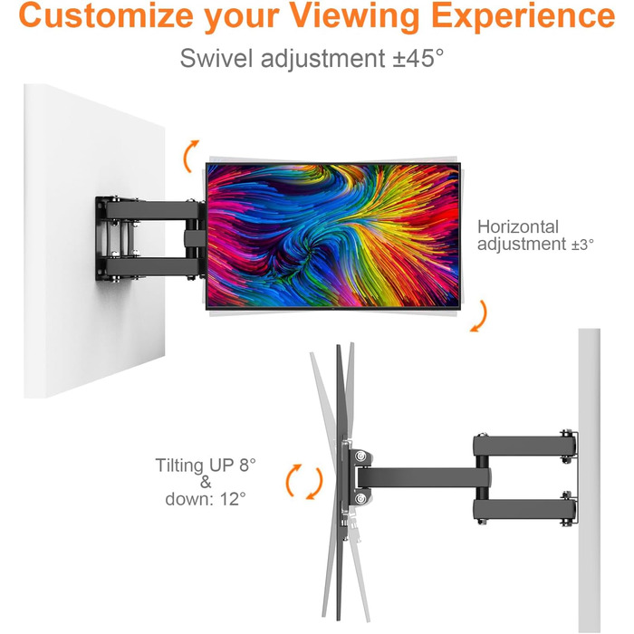 Настінний кріплення для телевізора GRIFEMA: поворотний, нахильний, висувний, універсальний (26-65 дюймів, до 60 кг, VESA 600x400)