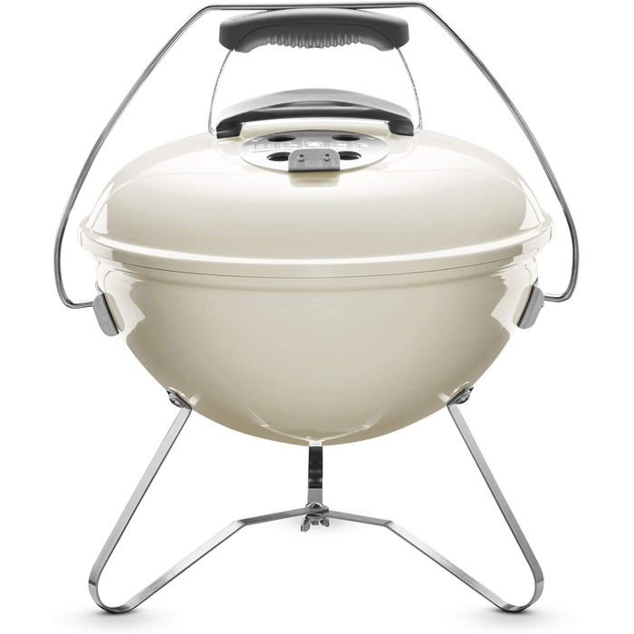 Портативний вугільний гриль Weber Smokey Joe Premium, 37 см, слонова кістка, з порцеляновою емаллю та ручкою для перенесення