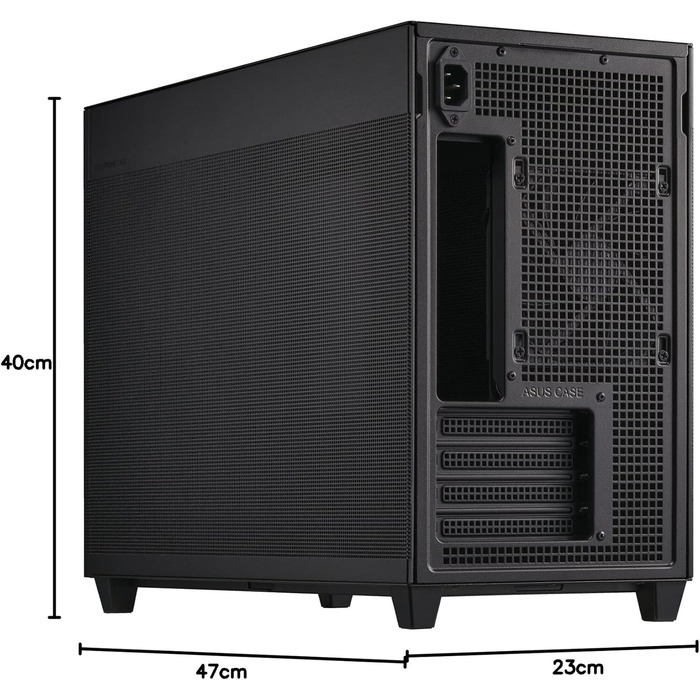 Корпус ASUS Prime AP201 MicroATX чорного кольору (33 літри, підтримка 280/360 мм кулерів, відеокарти до 338 мм, стандартний ATX блок живлення)