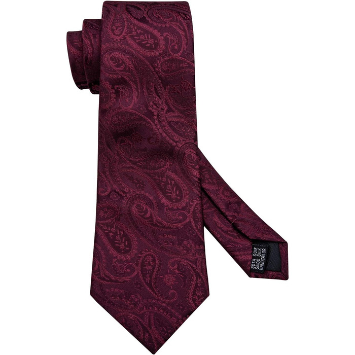 Комплект краватка, нагрудна хустка та запонки Barry.Wang для весілля та ділових зустрічей (гранатовий)