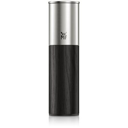 Млин для солі та перцю WMF Nature Pro з керамічним механізмом, регульованим помелом, нержавіюча сталь та дерево, чорний