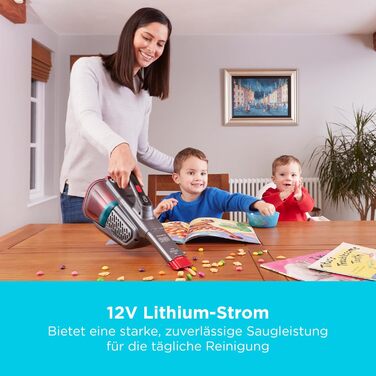 Акумуляторний пилосос ручний BLACK+DECKER BHHV315B-QW Lithium Dustbuster з циклонною технологією та насадкою для щілин, білий/синій
