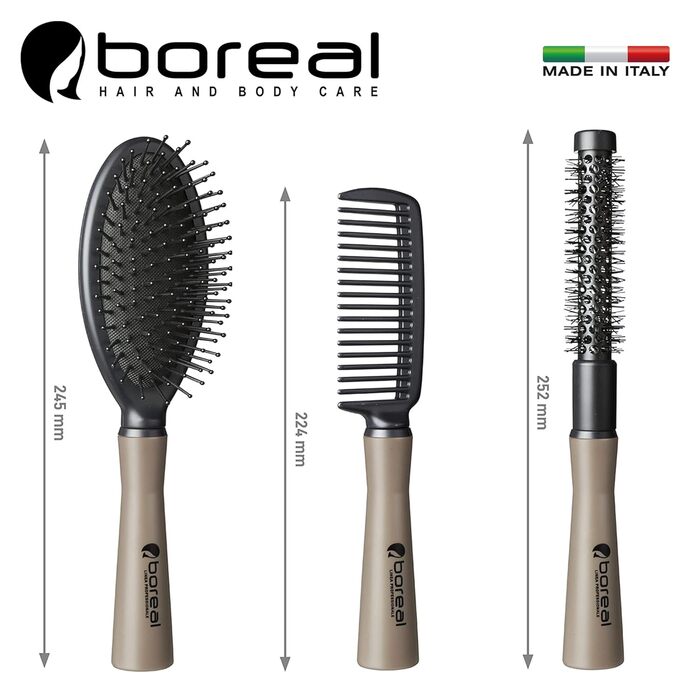 Професійний набір для укладки волосся: щітка-масажер, термо-ролер, гребінець