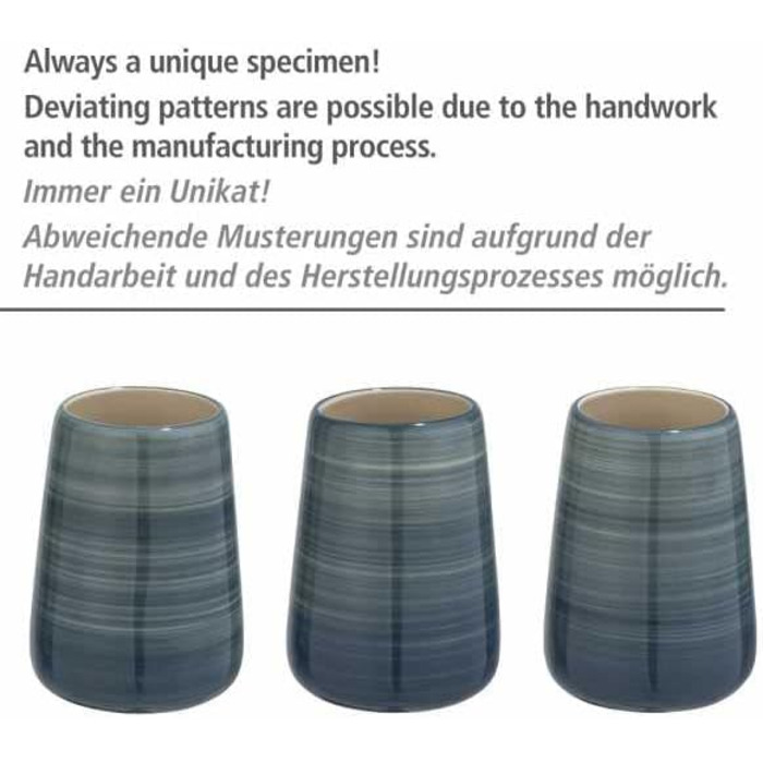 Дозатор для мила WENKO Pottery Petrol - керамічний, 0.36 л, 17.5 x 8 x 8 см