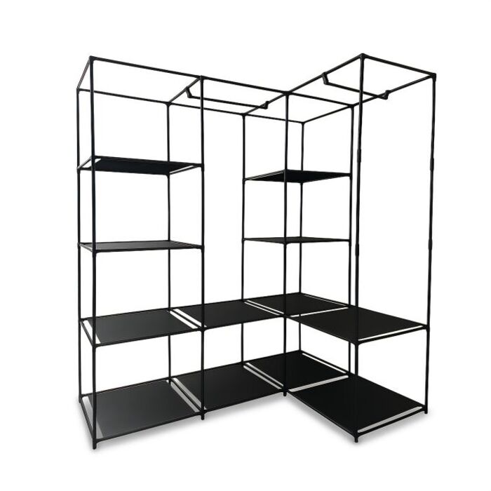 Corner Shelf, Black Non-Woven Fabric