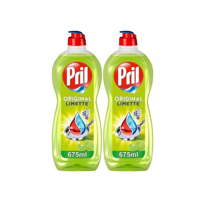 Засіб для миття посуду PRIL Original Limette, з високою жиророзчинною здатністю, свіжий аромат лайма, 675 мл (набір 12 шт)