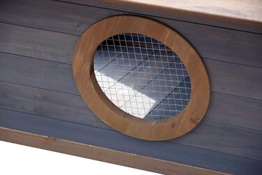 Будка для собак 'Hubi' Dobar® - Будка для собак з масивного дерева, розмір L, 90x77x109 см, коричнево-сіра