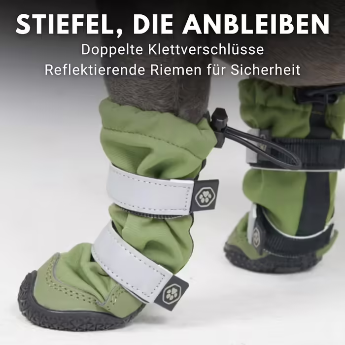 Spark Paws Waterproof Dog Shoes for Medium and Large Dogs, Non-Slip Reflective Dog Boots for Rain, Snow, Hiking, 4-Pack - Brown, A (Green, B: 5.0cm B | 10-15kg)