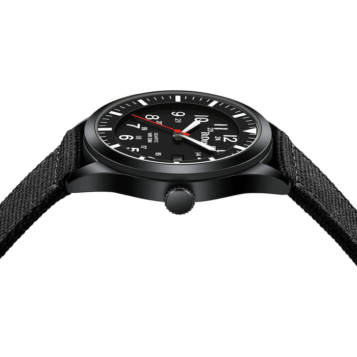 HANPOSH Чоловічий годинник Military, тактичний годинник для армії, кварцовий годинник з датою, водонепроникний 3ATM, чорний