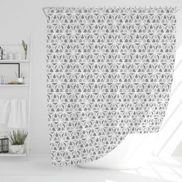 Шторка для душу 180x180 см | Шторка для ванни з антигрибковим покриттям | Сірий геометричний дизайн | Шторка для ванни/душової кабіни