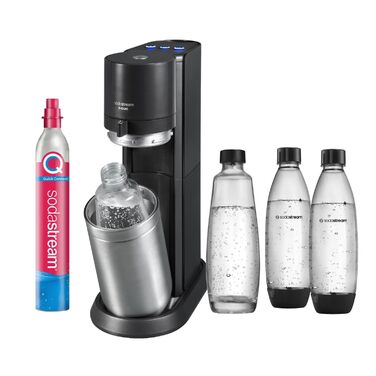SodaStream E-DUO Titan Family Pack: Газоватор для води з CO2 циліндром та 4 пляшками (1L скло, 2x 1L пластик)