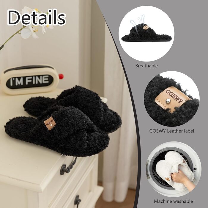 Жіночі домашні тапочки з Memory Foam - зручні та стильні шльопанці для дому та вулиці, антиковзаюча підошва, подарунок для мами, дружини, білі (чорні), 42/43 EU