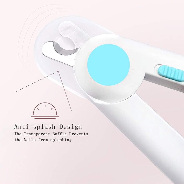 Професійний кусачки для нігтів собак Profi з підсвічуванням та захистом від бризок, для собак та котів, середніх та маленьких порід (Блакитний)