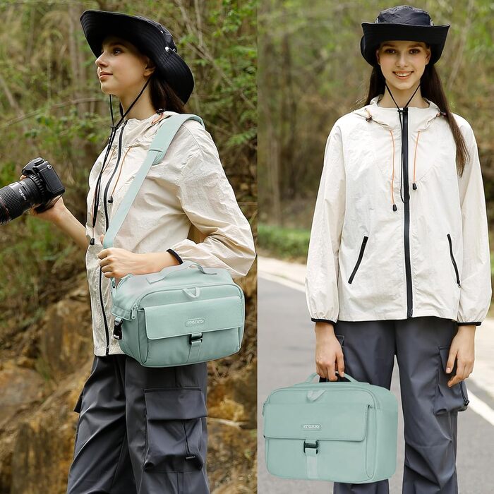 MOSISO Сумка на плічо для камери, Crossbody, DSLR/SLR/Беззеркальна, з підкладкою, для Canon/Nikon/Sony, зелена