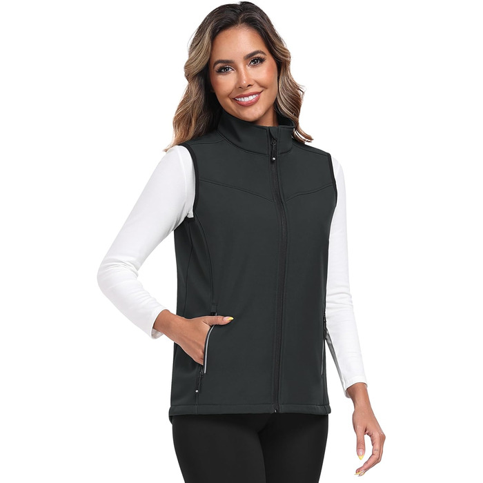 Жіноча софтшеллова жилетка MoFiz для активного відпочинку: трекінг, вандерінг, біг. Сіра, M