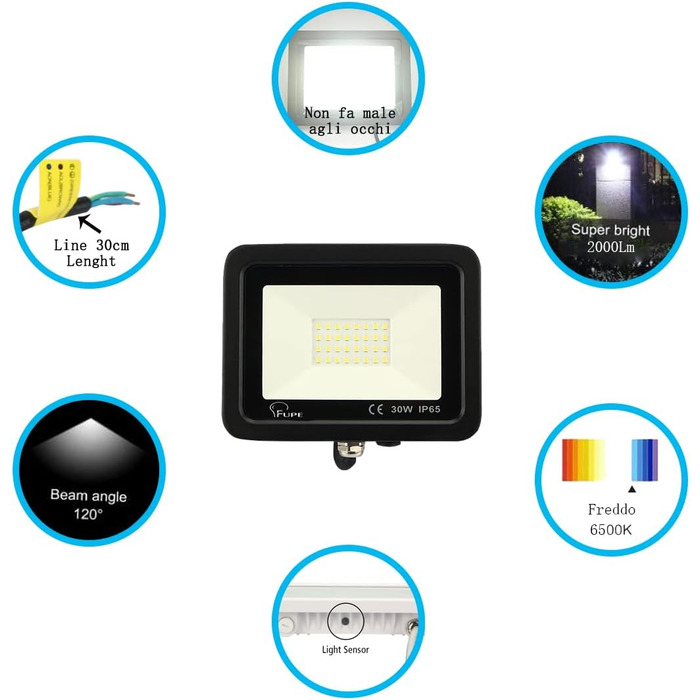 LED Floodlights Outdoor, LED Floodlights 100W, LED Outdoor Floodlights IP65 Waterproof, LED Spotlight 10000LM, LED Spotlight Outdoor 3000K Warm White, for Backyard, Garage, Hallway, Garden [Black] (6500k Cool White, 35W [1 Piece Black])