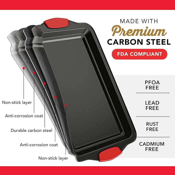 Набір форм для випічки 39 шт. Преміум якість, антипригарне покриття, BPA-free, для кексів, печива, пирогів, сталеві листи для випічки, форми для мафінів, набір кухонного приладдя (3 шт., чорний)