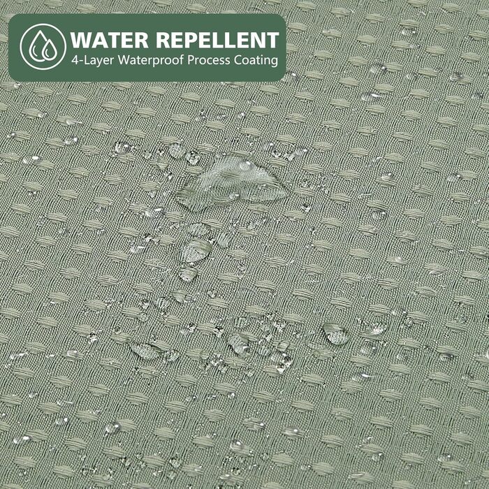 Штора для душу текстильна водонепроникна з поліестеру, 180x200 см, зелена, з кільцями (1 шт)