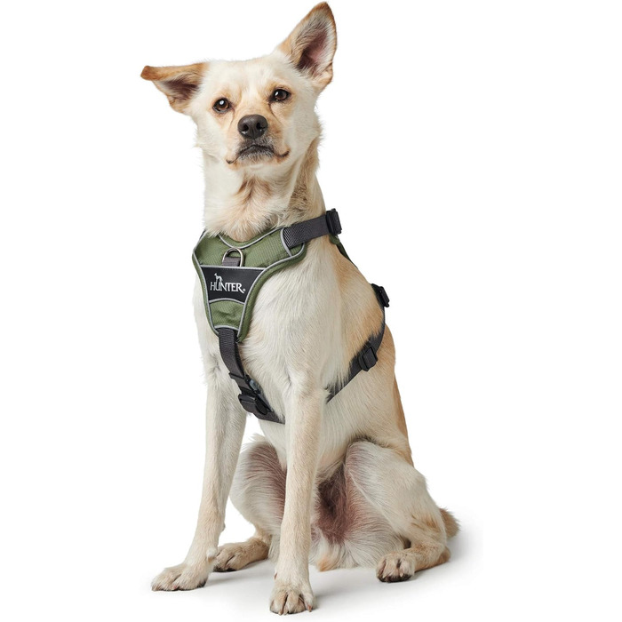 Нашийник для собак HUNTER, зелено-сірий, розмір 45-56 см