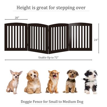 Ворота для собак PAWLAND Holz, розкладні, 60 см, 4 сходинки, для дому, білі (1 шт.)