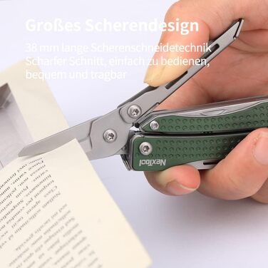 NexTool Mini Flagship Multitool, Mini Multitool 10 IN 1 Multitool Tool with Mini Pocket Knife, Bottle Opener, Scissors, Pliers, Screwdriver, Multifunction Tool for Camping Accessories - (Green)