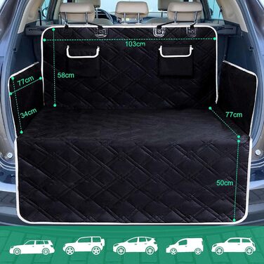 Килимок для собак у машину Caliyo, 143.5x134 см, захист заднього сидіння, водовідштовхувальний, антицарапин, універсальний, чорний